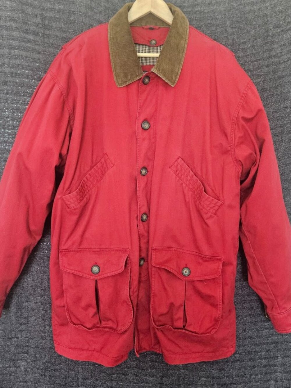 Vintage North Bay Barn Coat Jacket Men's Large LT Plaid Lined